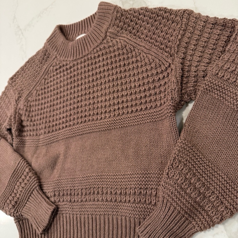Universal Thread Textured Knit Pullover Crewneck Sweater Women’s XS Taupe Cozy - Picture 5 of 8
